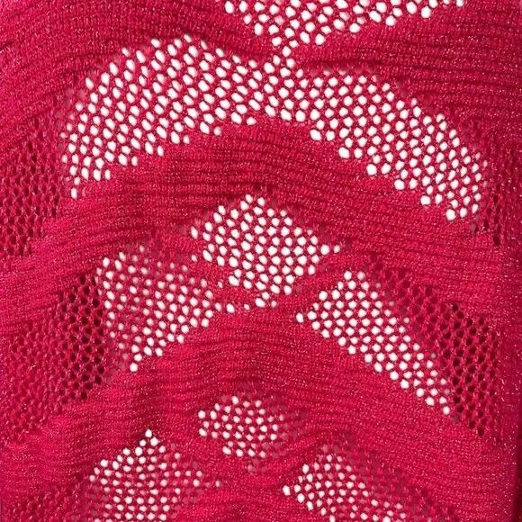 SOFT SURROUNDINGS Sweater Top Cover-Up Size Medium Crochet Fuchsia Pink EUC - Picture 5 of 16